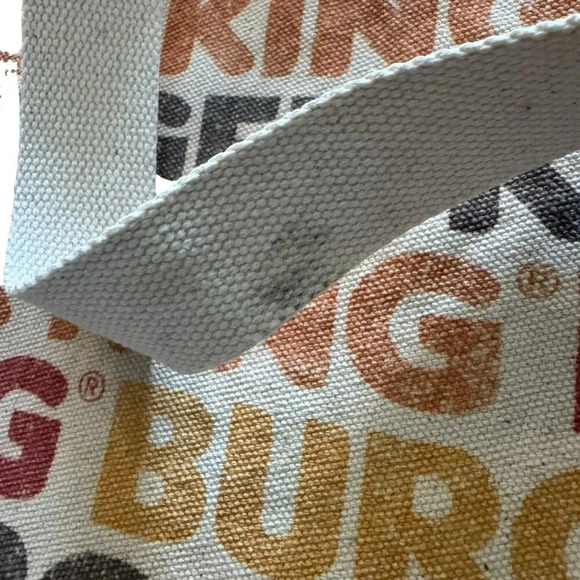 Burger King Canvas Tote Bag Spell Out All Over Print retro vintage swag promo it - Picture 6 of 7